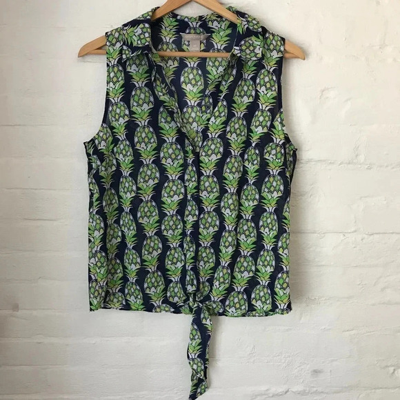 Banana Republic Pineapple Sleeveless Top XSmall - Picture 1 of 4